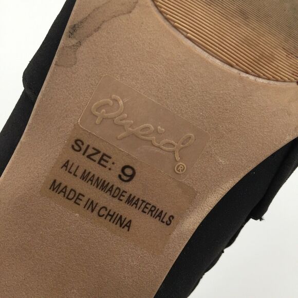 Qupid Faux Leather Open Toe Stacked Ankle Boots 9 Womens Solid Black Low Booties - Picture 8 of 9